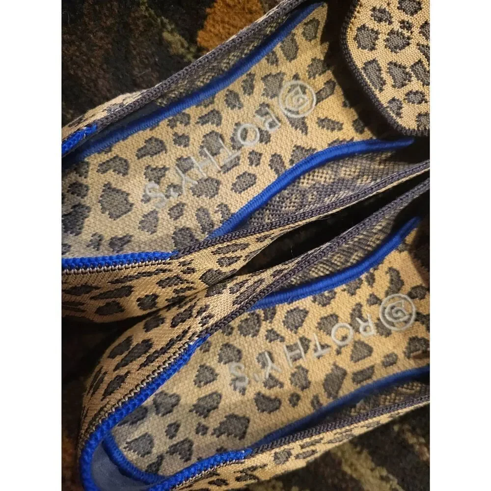 Rothy's The Loafer Shoes Women's 9 Tan Mocha Spot Leopard Animal Print Slip On
